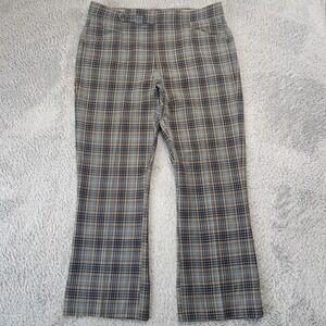 Jaymar Sans A Belt Pants Men 39x31 Multicolor Plaid Dress Straight Elastic Waist